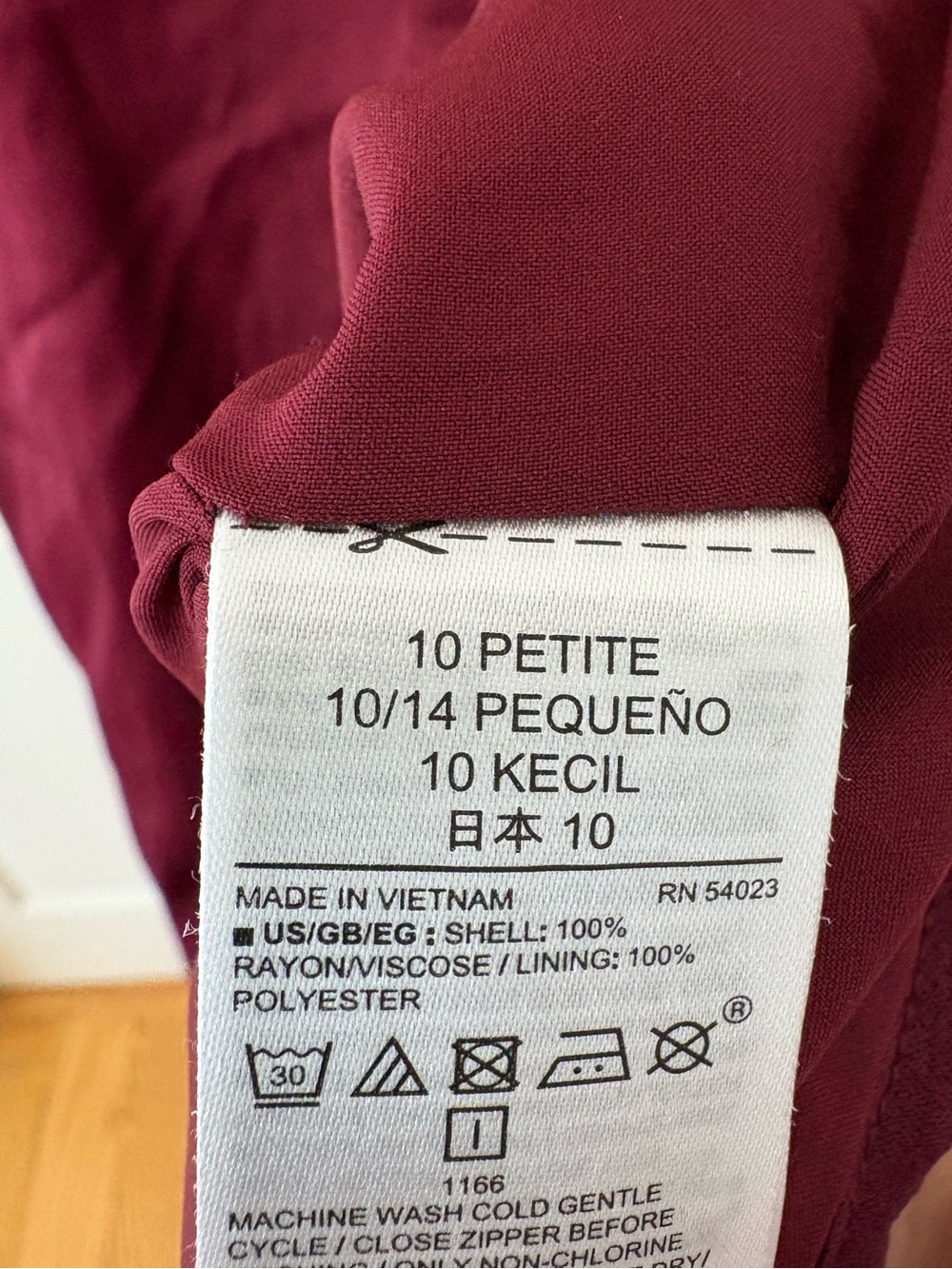 Gap Burgundy Lined Slip Midi Dress Size 10 Petite - Picture 9 of 12